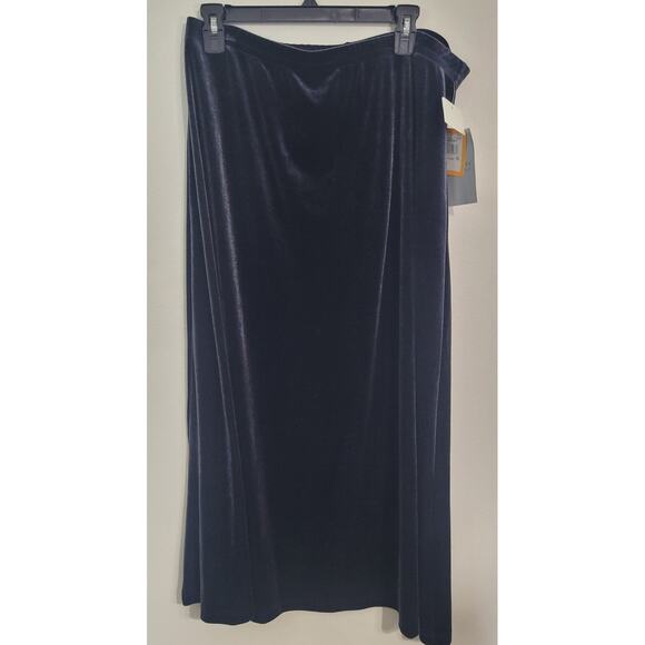 Portraits By Northern Isles Skirt Womens X-Large Velvet Long Twilight Navy NWT - Picture 1 of 8